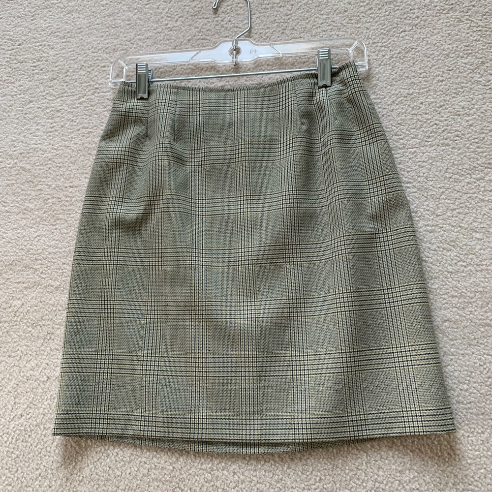 B. Moss Plaid Mini Skirt